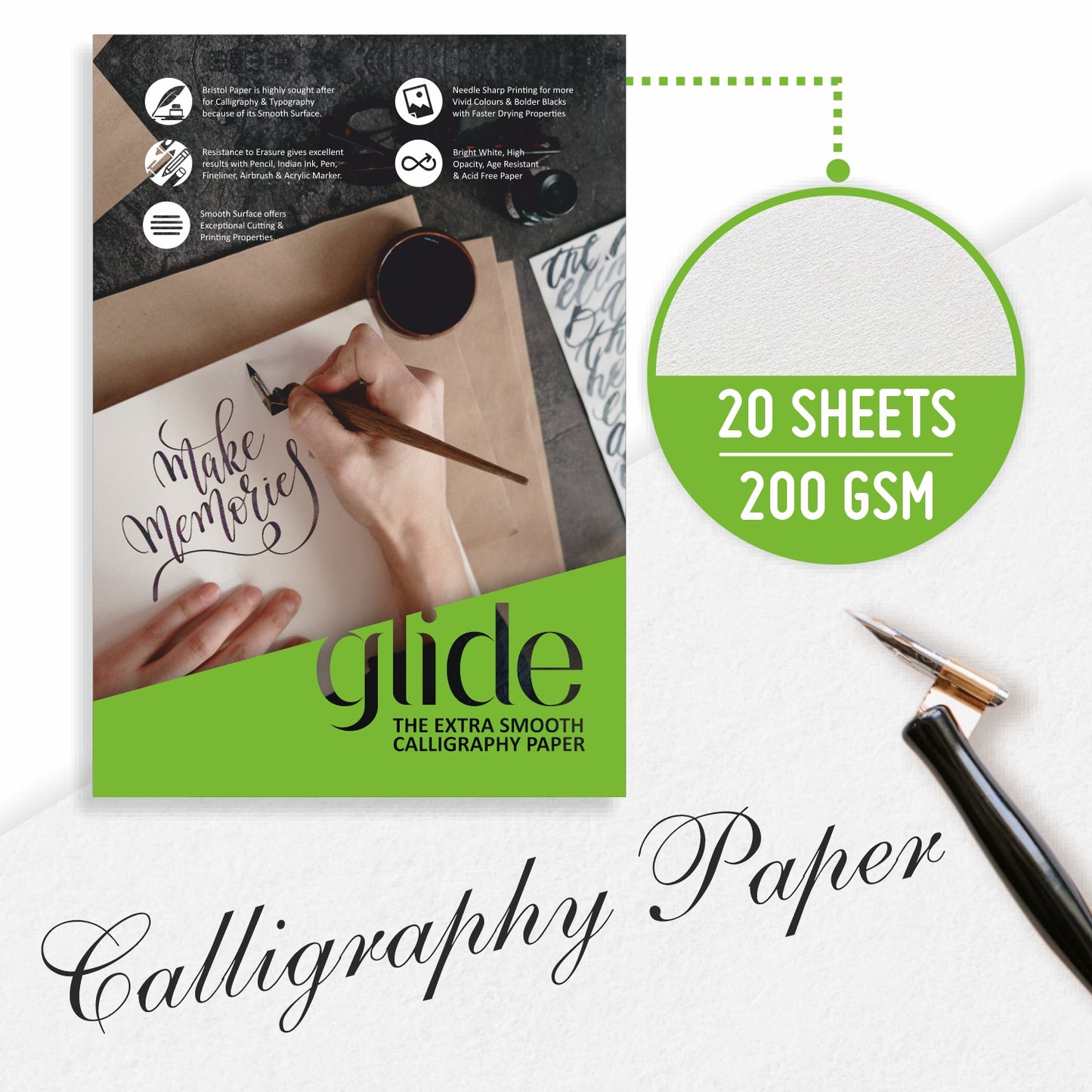 Anupam Calligraphy Sheets A4 - (Pack of 20)